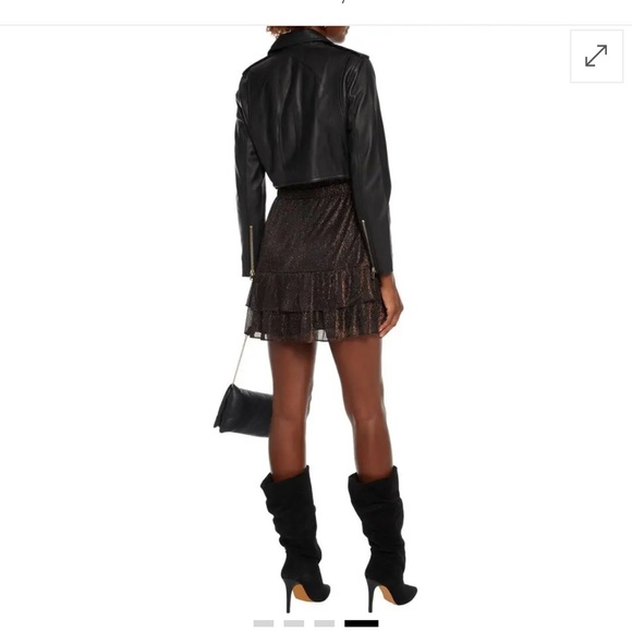 IRO size 40 never worn cropped leather biker jacket! Gorgeous soft lamb leather - Picture 6 of 10